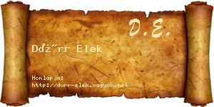 Dürr Elek névjegykártya